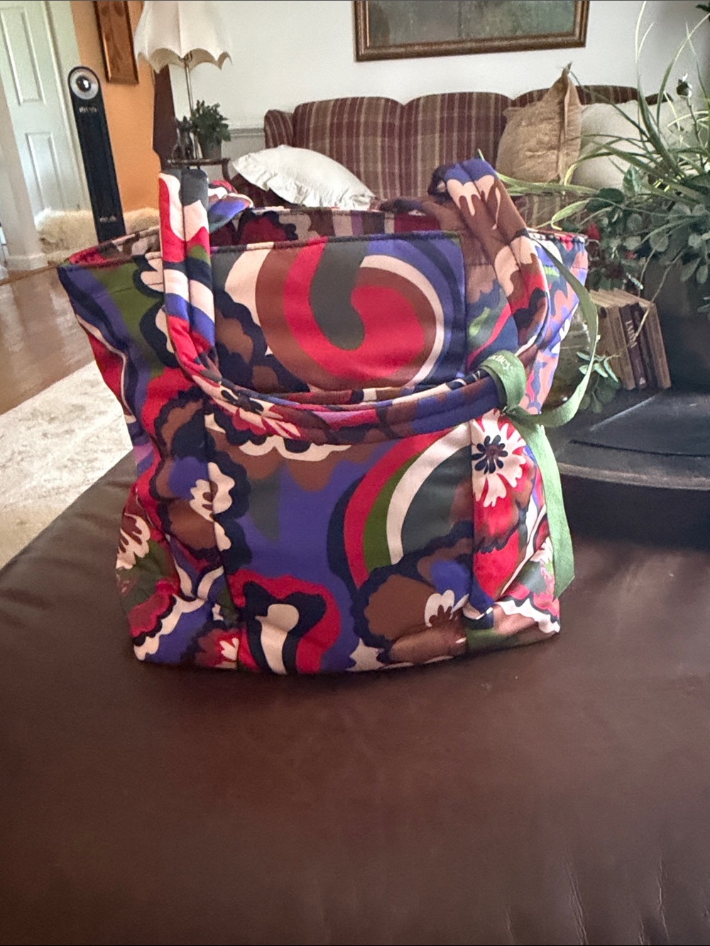 Vera Bradley Multicolor Floral Swirl Tote - Purple, Red, Blue, Green, Brown